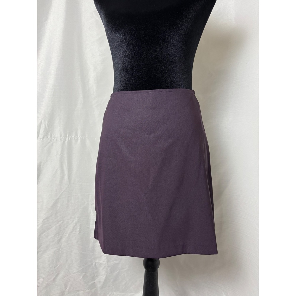 Vintage 90s Wrapper Plum Purple Mini Skirt High Waisted Side Slit Size 5 USA